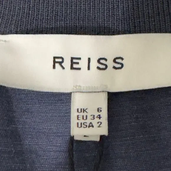 REISS MURPHY HEMP BLEND SLEEVELESS PLAYSUIT ROMPER IN NAVY NWT WOMEN'S SIZE‎ 2